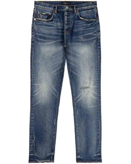 Jeans slim con effetto vissuto di Purple Brand in Blue da Uomo