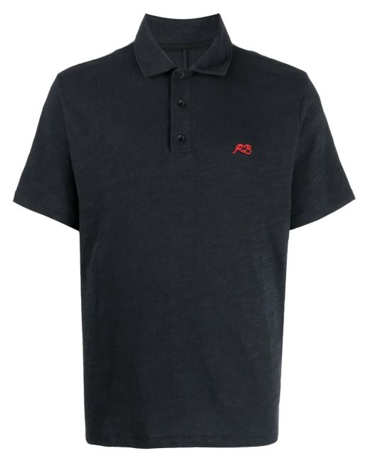 Rag & Bone Black Logo-Embroidered Polo Shirt for men