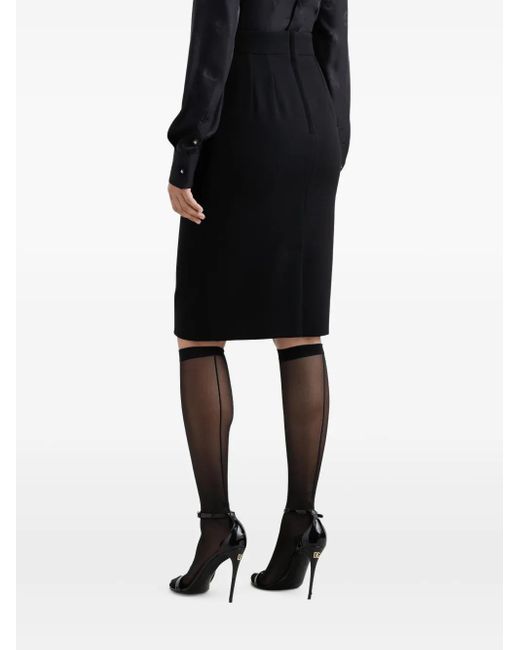 Dolce & Gabbana Kokerrok Met Logoplakkaat in het Black