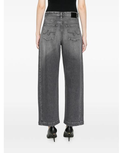 AG Jeans Gray Hattie Logo-Patch Jeans