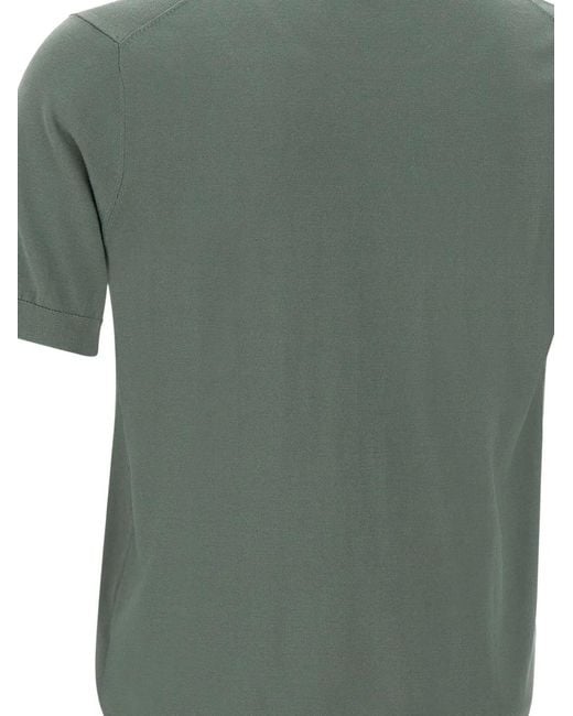 Diktat Green Short-Sleeve Crew-Neck Sweater for men
