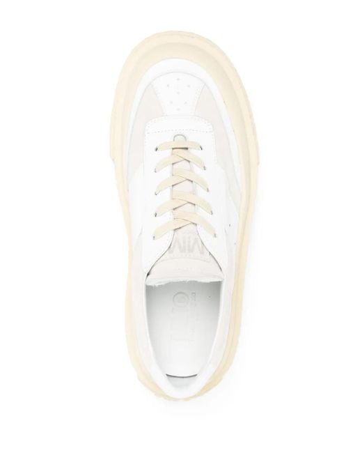 MM6 by Maison Margiela White Chunky Flatform Sneakers for men