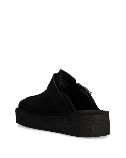 Clarks Black Trek Wedge Slippers
