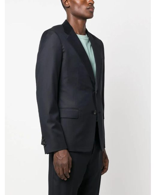 Lanvin Blue Notched-Lapels Single-Breasted Blazer for men