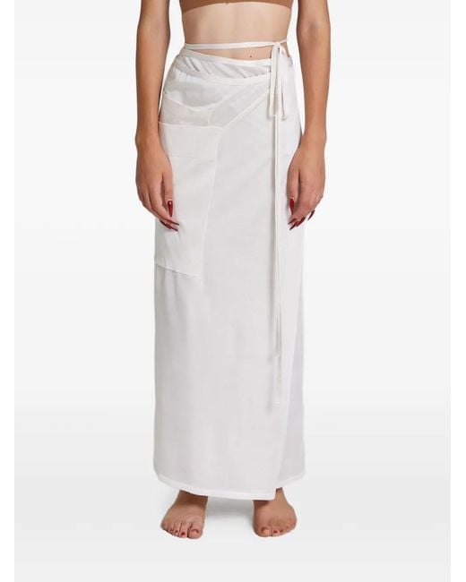ROT White The Pareo Silk Skirt