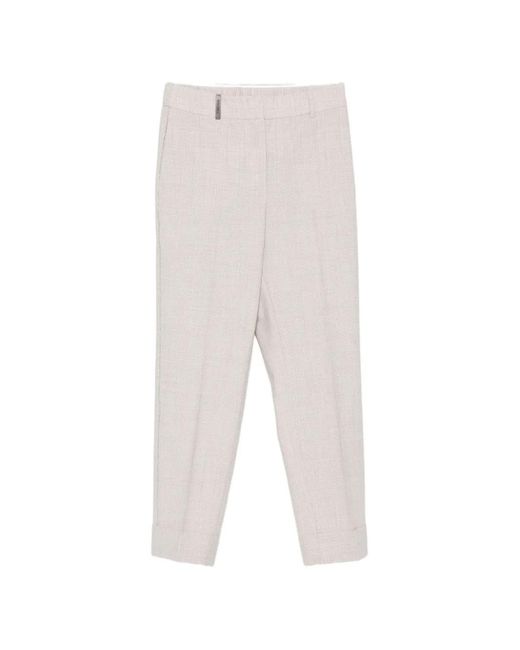Peserico White Belt-Loops Trousers