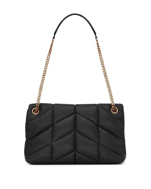 Saint Laurent Black Small Monogram Puffer Shoulder Bag
