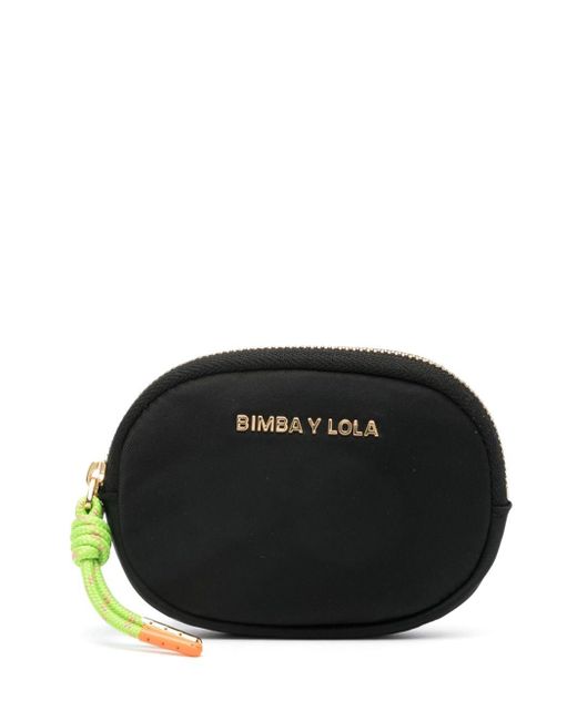 Bimba Y Lola Black Rundes Portemonnaie mit Logo