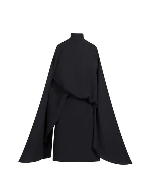 Taller Marmo Black Bacall High-Neck Open-Sleeve Dress