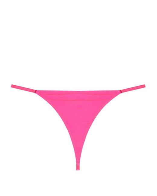 DIESEL Pink Ufst-d-string Logo-plaque Thong