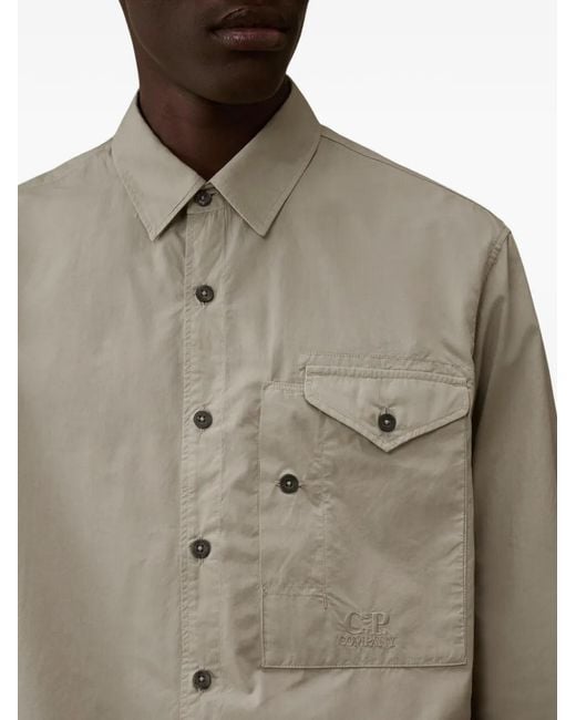 C P Company Gray Chemise À Poche Poitrine for men
