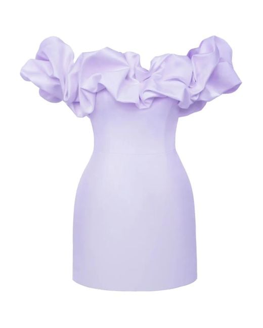 POST MERIDIEM Purple Meringue Mini Dress