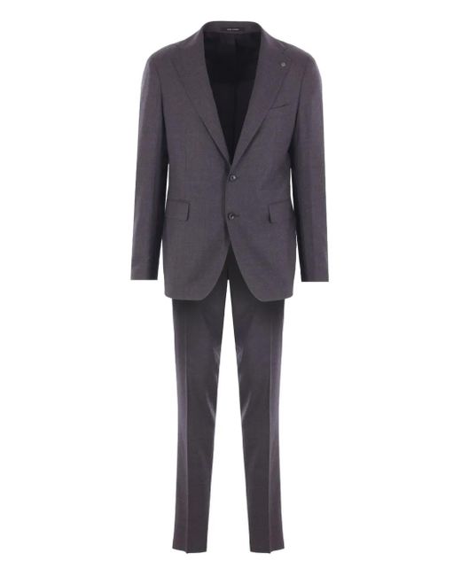 Tagliatore Blue Notched-Lapel Wool Suit for men