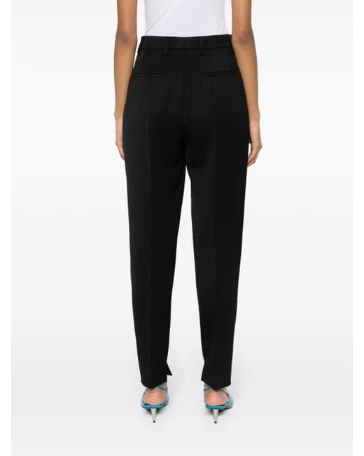 Prada Black Tapered-Hose Mit Bügelfalten