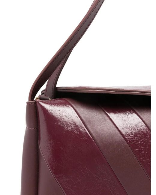 THEMOIRÈ Purple Eudora Diagonal-Stripe Shoulder Bag