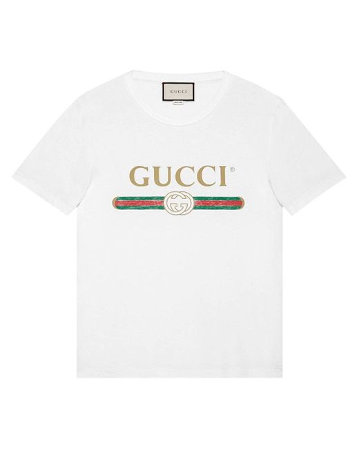 Gucci Cotton White Classic Logo T-shirt for Men - Save 65% - Lyst