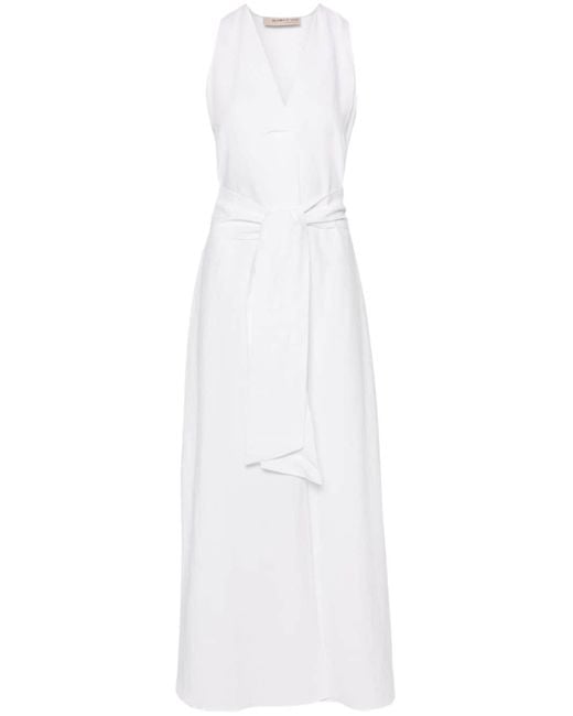 Blanca Vita White Aralia Belted Maxi Dress