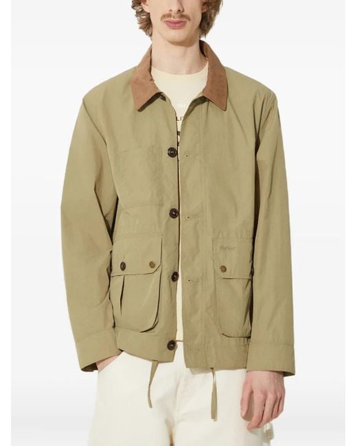 Chaqueta con cuello de pana Barbour de hombre de color Green