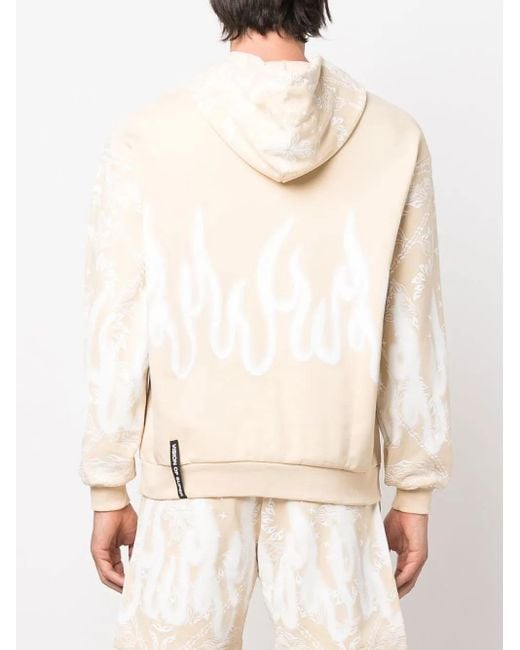Vision Of Super Natural Flame Graphic-Print Cotton Hoodie for men