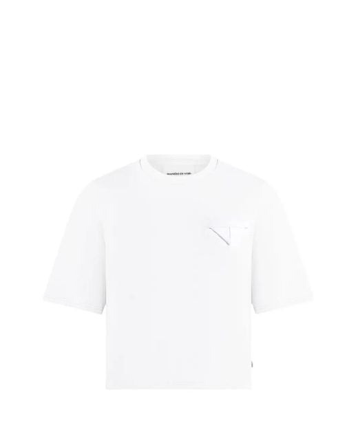 Manière De Voir White Leon Boxy Cropped T-Shirt for men