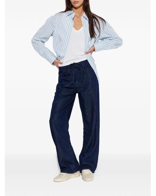 Rag & Bone Blue Striped-Pattern Shirt