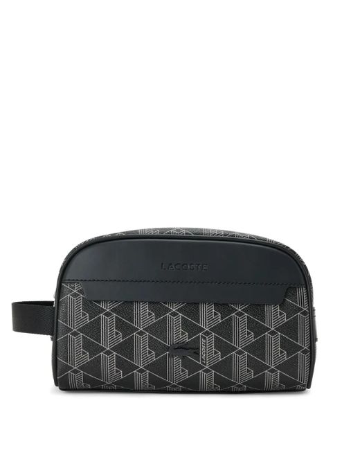 Lacoste Toilettas Met Monogramprint in het Black voor heren