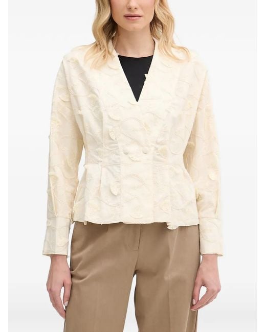 INTROPIA Natural Blazer Brodé Gema À Franges