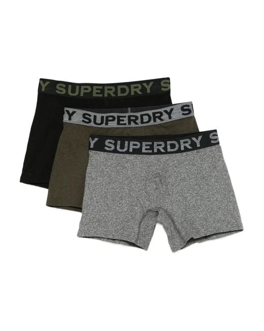 Superdry Black Logo-Waistband Briefs (Pack Of Three) for men