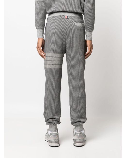 Pantalon de jogging à détail 4 bandes signature Thom Browne pour homme en coloris Gray