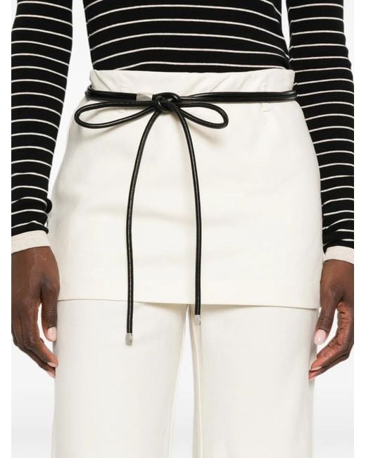 Enza Costa White Twill Apron-Style Trousers