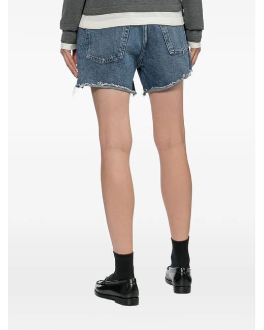 Agolde Blue Parker Long Shorts