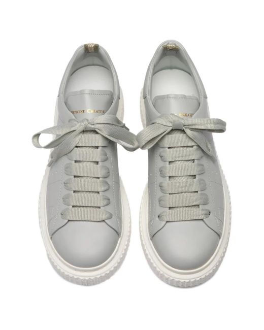 Officine Creative White Krace Lace-Up Platform Sneakers