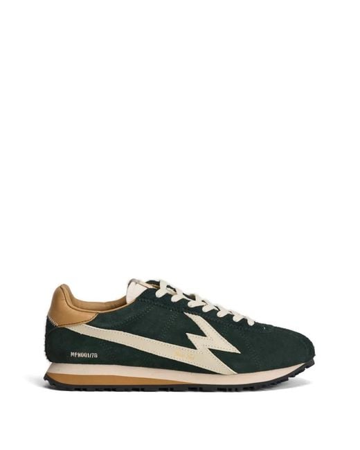 MOA Green Lightning Bolt Suede Sneakers