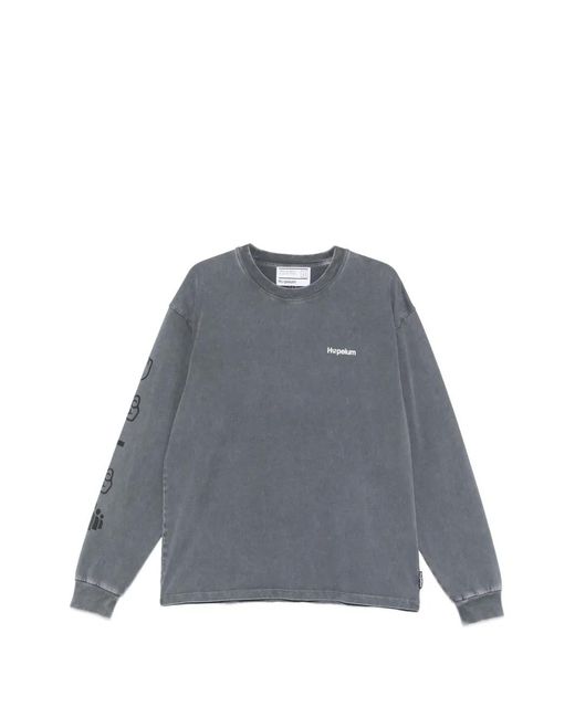 HOPEIUM Gray Text-Print Long-Sleeve T-Shirt for men