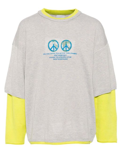 Bluemarble Gray Double Layer Sweater for men