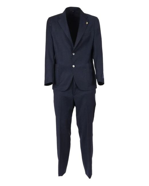 メンズ Tombolini ノッチドラペル シングルスーツ Blue