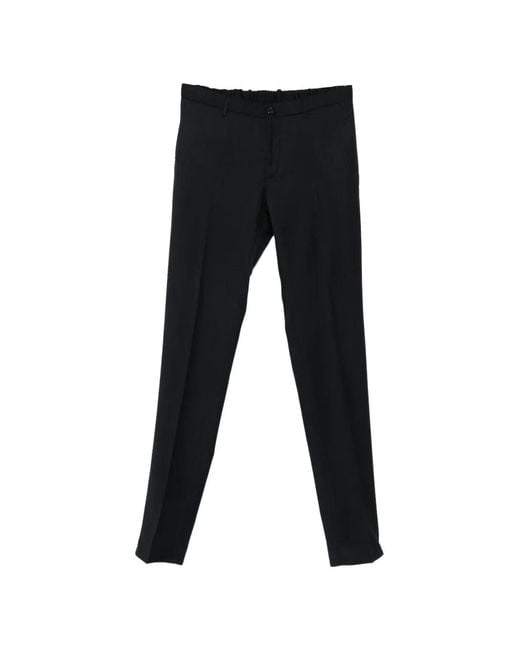 Incotex Black Pressed-Crease Slim-Fit Trousers for men