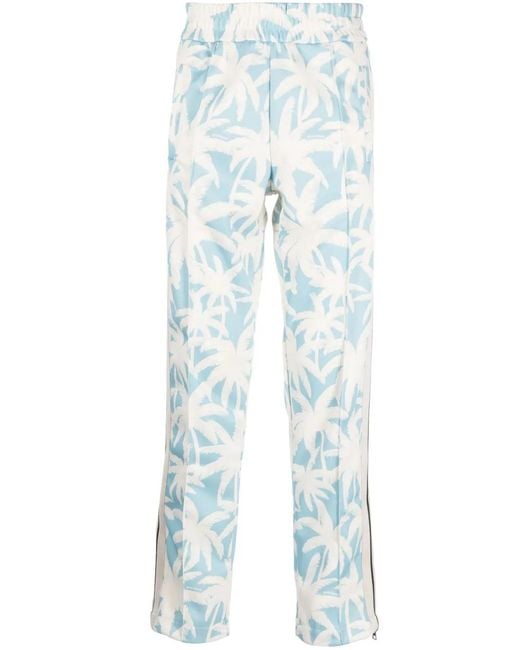 Palm Angels Blue Palms Track Pants for men