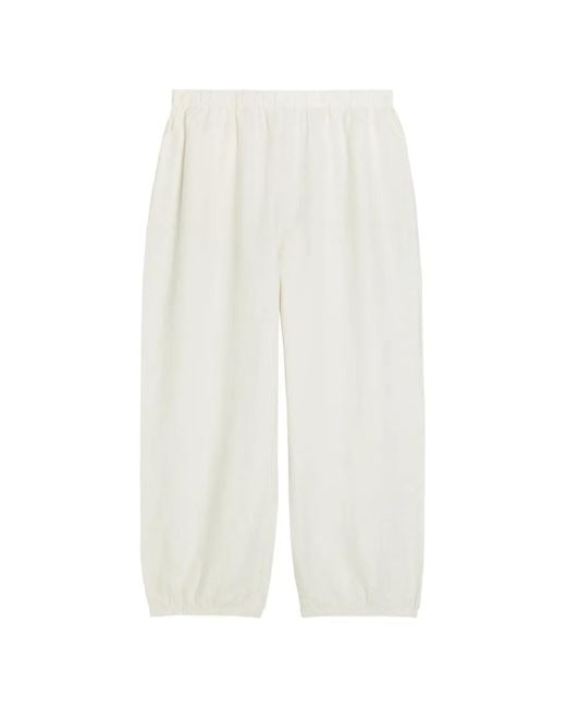 Suzie Kondi White Pantalon Delos À Chevilles Élastiquées