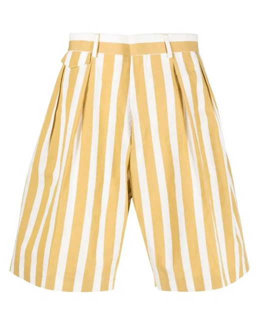 Paul Smith Yellow Stripe-Print Shorts for men