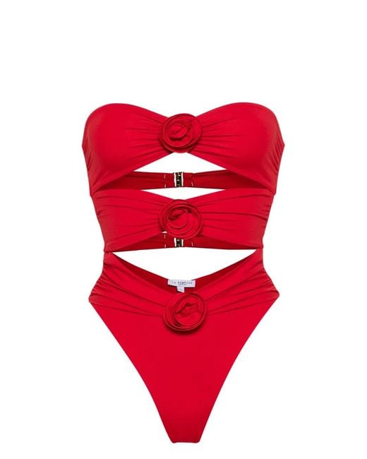 LaRevêche Red Vesna Cut-Out Swimsuit