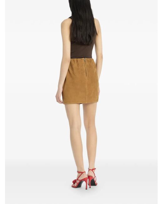 ROTATE BIRGER CHRISTENSEN Brown Suede Mini Skirt