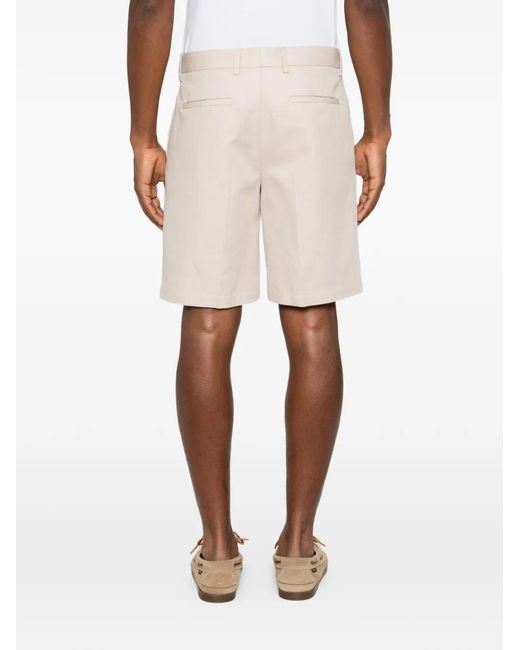 Zegna White Pressed-Crease Tailored Shorts for men