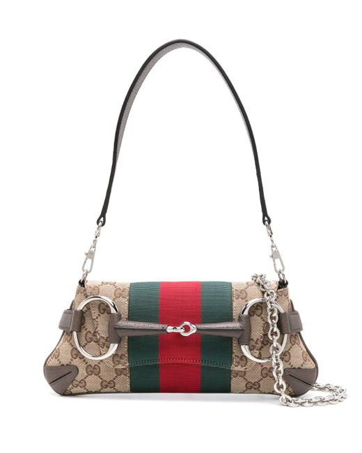 Gucci Natural Medium Horsebit Chain Shoulder Bag
