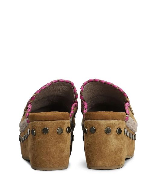 Mou Brown 60Mm Suede Clogs