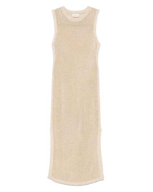Mc2 Saint Barth Natural Fishnet Midi Dress