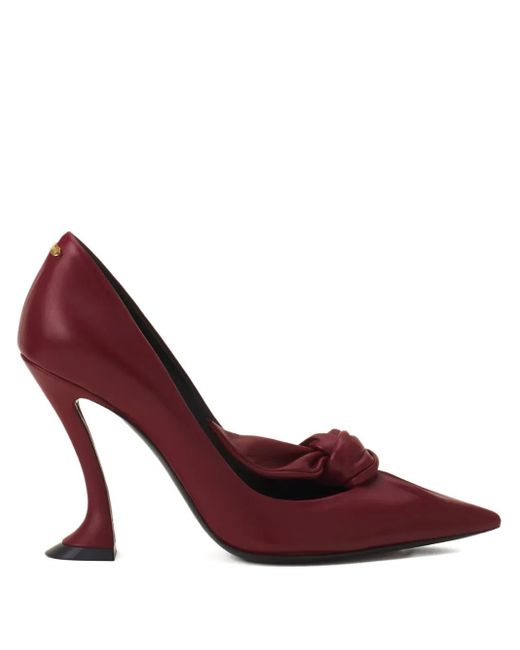 Lanvin Purple Knotted Pointed-Toe Pumps