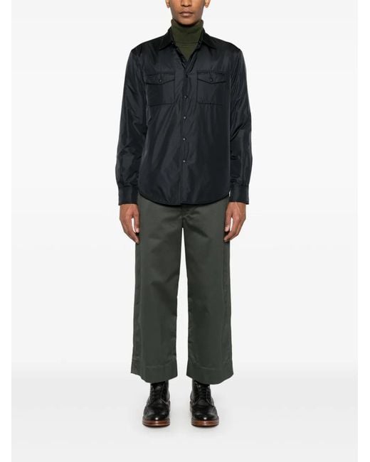 Aspesi Black Press-Stud Shirt Jacket for men