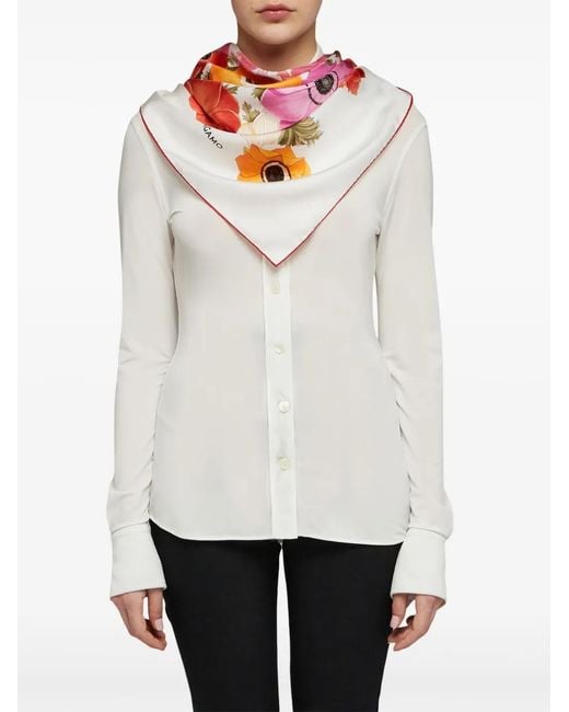 Ferragamo Pink Anemone Scarf