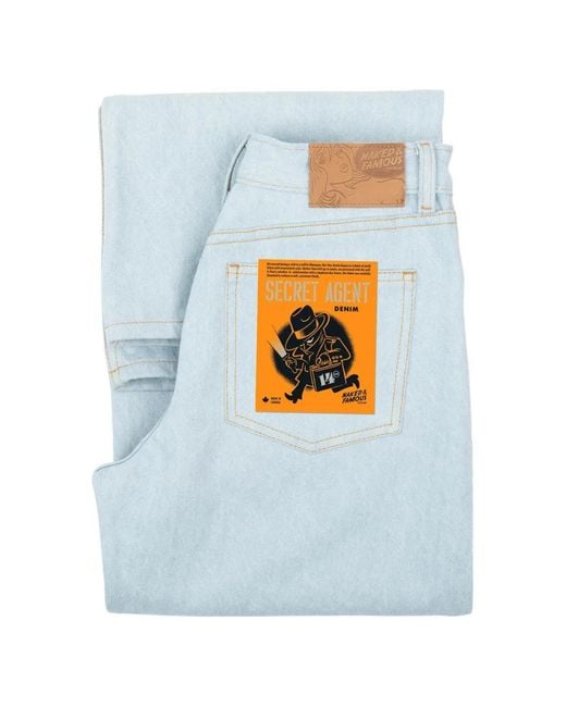 Naked & Famous Blue Wide Wild West Secret Agent Denim Jeans